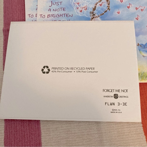 Vintage American Greetings FORGET ME NOT Bunny Note Cards & Envelopes Set of 10 - Picture 3 of 4